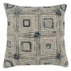 Saro Lifestyle Block Print Embroidered Decorative Pillow, 20 X 20