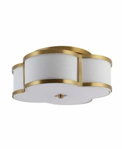 JONATHAN Y Quatrefoil Scalloped Shade Classic Glam LED Flush Mount