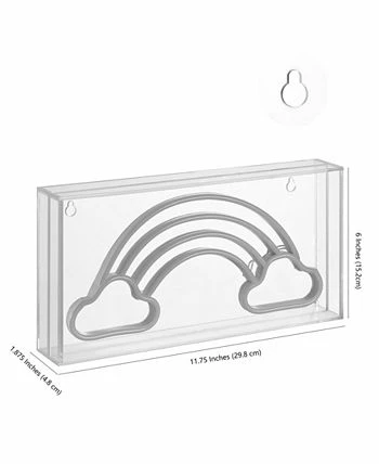 JONATHAN Y Rainhow Contemporary Glam Acrylic Box USB Operated LED Neon Light - Image 3