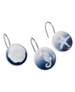 Avanti Batik Coastal Shower Hooks, Set Of 12