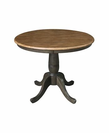International Concepts 36 Round Pedestal Dining Table With 2 Madrid Ladderback Chairs, 3 Piece Dining Set - Image 2