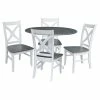 International Concepts 42 Dual Drop Leaf Dining Table With 4 X-back Chairs, 5 Piece Dining Set