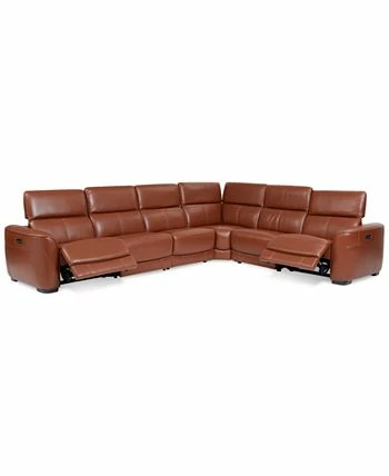 Lexanna 6-Pc. Leather Sectional With 2 Power Motion Recliners, Created For Macy's - Image 2