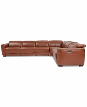 Lexanna 6-Pc. Leather Sectional With 2 Power Motion Recliners, Created For Macy's - Image 3