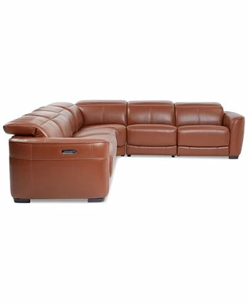 Lexanna 6-Pc. Leather Sectional With 2 Power Motion Recliners, Created For Macy's - Image 5
