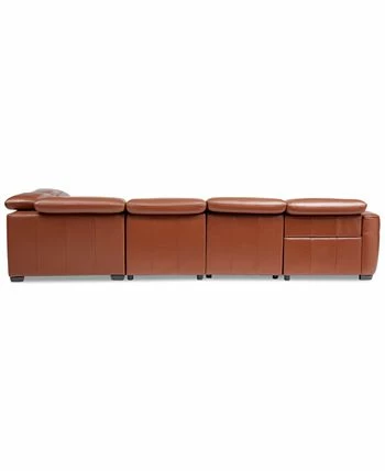 Lexanna 6-Pc. Leather Sectional With 2 Power Motion Recliners, Created For Macy's - Image 7