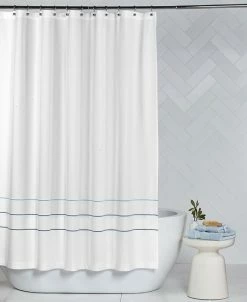 Hotel Collection Borderline Shower Curtain, Created For Macy's