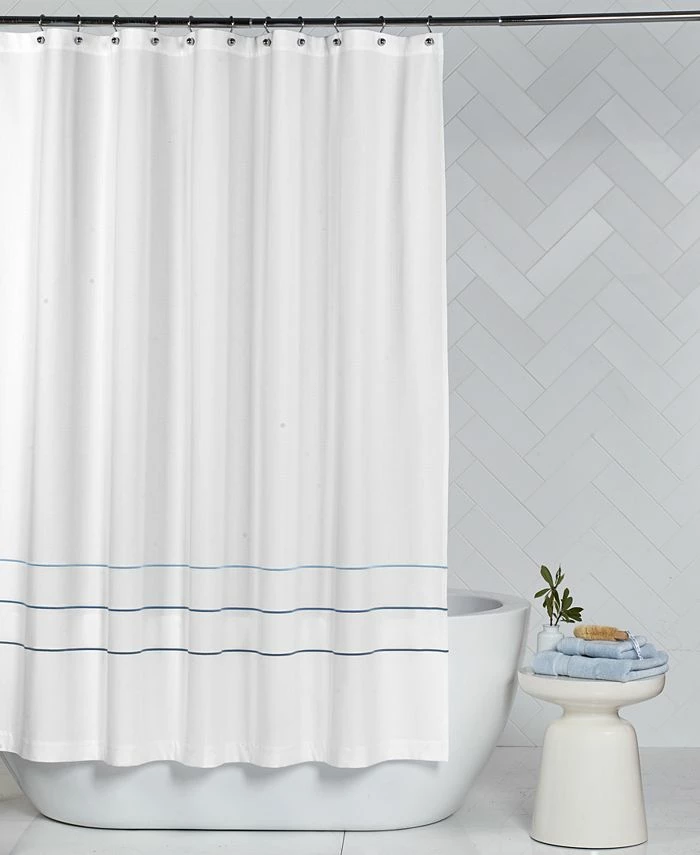 Hotel Collection Borderline Shower Curtain, Created For Macy's