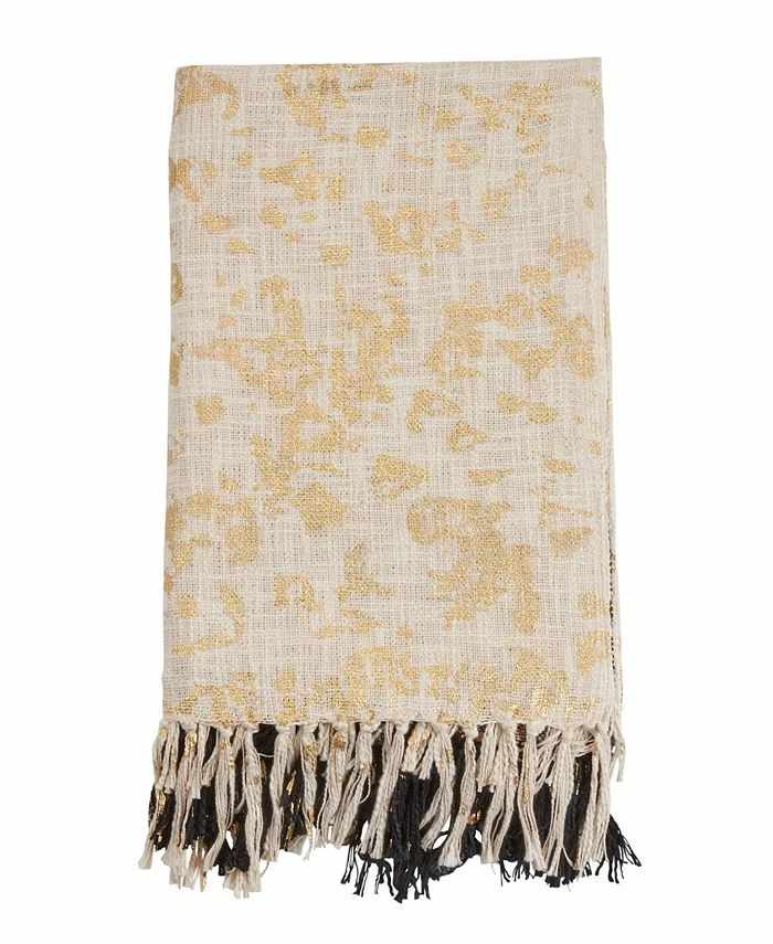 Saro Lifestyle Two-Tone Design Foil Print Throw Blanket, 68 X 52