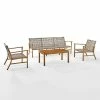 Crosley Ridley 4 Piece Outdoor Wicker And Metal Sofa Set