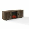 Crosley Silas 58 Low Profile TV Stand With Fireplace