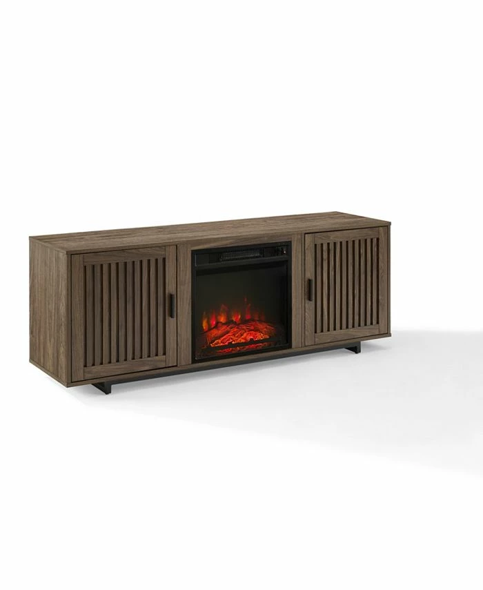 Crosley Silas 58 Low Profile TV Stand With Fireplace