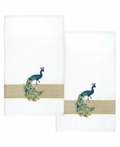 Linum Home Textiles Turkish Cotton Penelope Embellished Bath Towel Set, 2 Piece