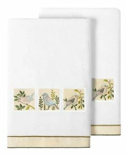 Linum Home Textiles Turkish Cotton Belinda Embellished Bath Towel Set, 2 Piece
