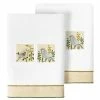 Linum Home Textiles Turkish Cotton Belinda Embellished Hand Towel Set, 2 Piece