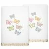 Linum Home Textiles Turkish Cotton Mariposa Embellished Hand Towel Set, 2 Piece