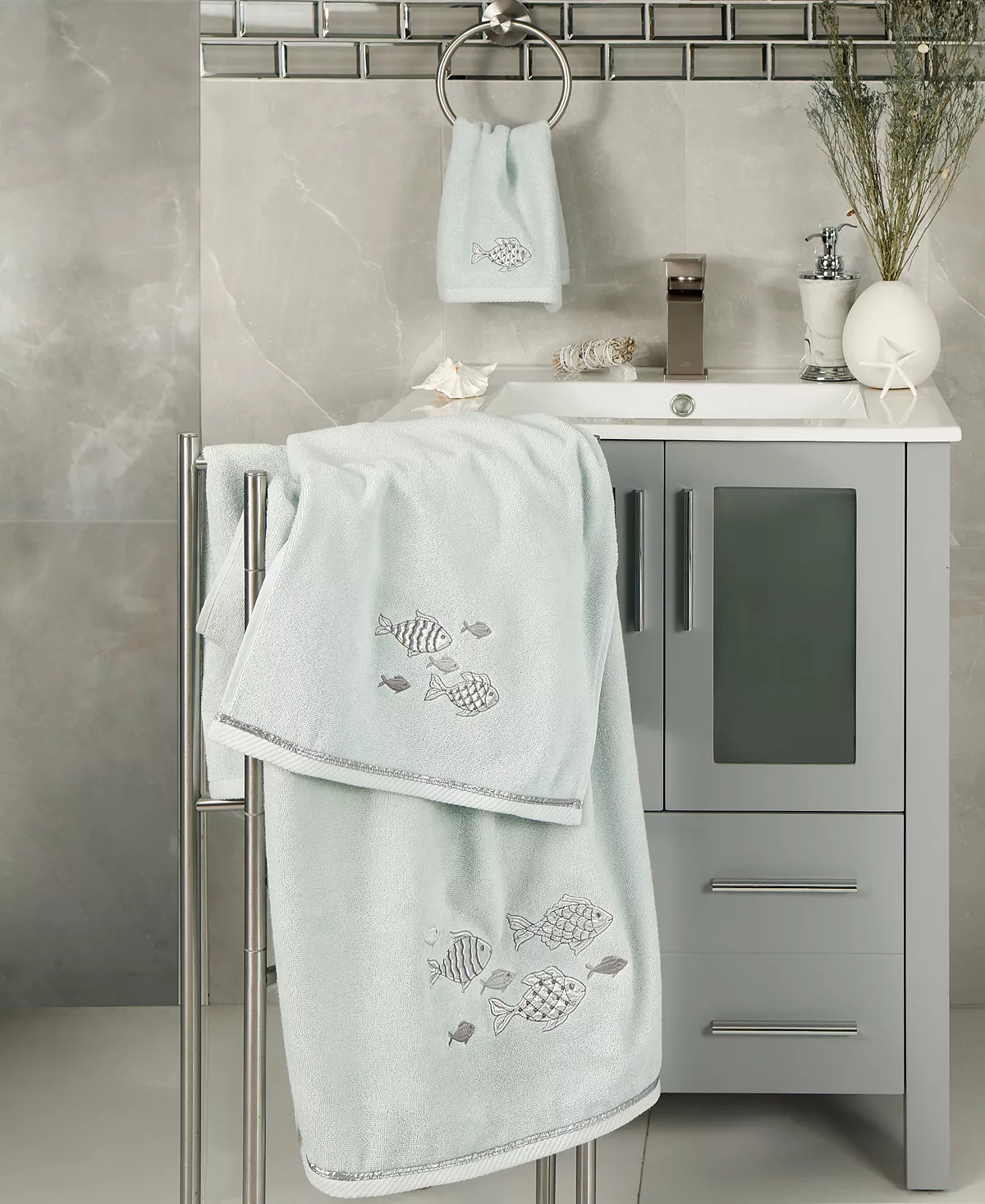 Linum Home Textiles Turkish Cotton Figi Embellished Towel Set, 4 Piece - Image 10