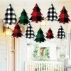 Big Dot Of Happiness Liday Plaid Trees - Outdoor Christmas Porch & Tree Yard Decor - 10 Pc