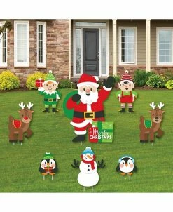 Big Dot Of Happiness Very Merry Christmas - Outdoor Lawn Decor Holiday Santa Party Yard Signs - 8 Ct