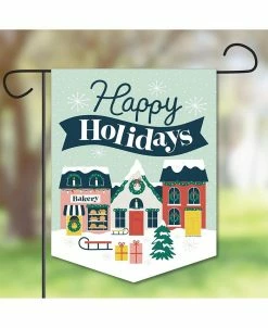 Big Dot Of Happiness Christmas Village - Outdoor Yard Home Decor - Holiday Garden Flag 12 X 15.25 In