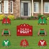 Big Dot Of Happiness Ugly Sweater - Outdoor Lawn Decor - Holiday & Christmas Yard Signs - Set Of 8