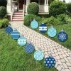 Big Dot Of Happiness Lue & Silver Ornaments Lawn Decor Outdoor Holiday & Christmas Yard Decor 10 Pc