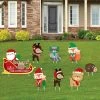 Big Dot Of Happiness Woodland Christmas Santa Sleigh - Lawn Decor - Holiday Yard Signs - Set Of 8