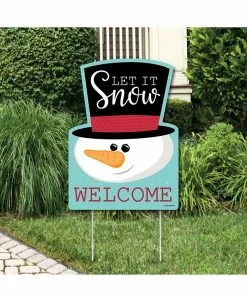 Big Dot Of Happiness Let It Snow - Snowman - Party Decorations Christmas & Holiday Welcome Yard Sign