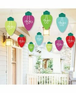 Big Dot Of Happiness Christmas Light Bulbs - Outdoor Holiday Porch & Tree Yard Decor - 10 Pc