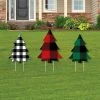 Big Dot Of Happiness Liday Plaid Trees - Outdoor Lawn Sign Decor - Christmas Yard Display - 3 Pc