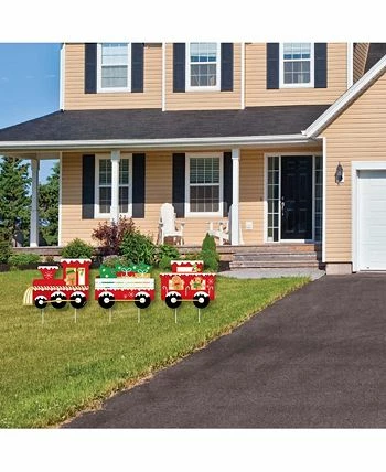 Big Dot Of Happiness Christmas Train - Outdoor Lawn Sign Decor & Stakes - Holiday Yard Display 3 Pc - Image 2