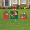 Big Dot Of Happiness Y Holiday Presents - Outdoor Lawn Sign Decor - Christmas Yard Display - 3 Pc