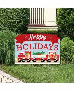 Big Dot Of Happiness Christmas Train - Holiday Party Yard Sign Lawn Decor - Party Yardy Sign