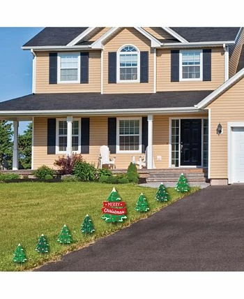 Big Dot Of Happiness Snowy Christmas Trees - Lawn Decor - Classic Holiday Yard Signs - Set Of 8 - Image 2