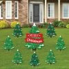 Big Dot Of Happiness Snowy Christmas Trees - Lawn Decor - Classic Holiday Yard Signs - Set Of 8