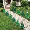 Big Dot Of Happiness Snowy Christmas Trees - Lawn Decor - Outdoor Holiday Party Yard Decor - 10 Pc