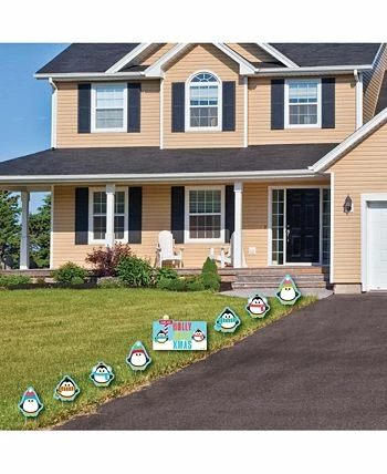 Big Dot Of Happiness Lly Jolly Penguin - Lawn Decor - Holiday & Christmas Yard Signs - Set Of 8 - Image 2