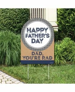 Big Dot Of Happiness My Dad Is Rad - Party Decorations - Father's Day Welcome Yard Sign