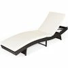 Costway Adjustable Pool Chaise Lounge Chair Outdoor Patio Furniture PE Wicker