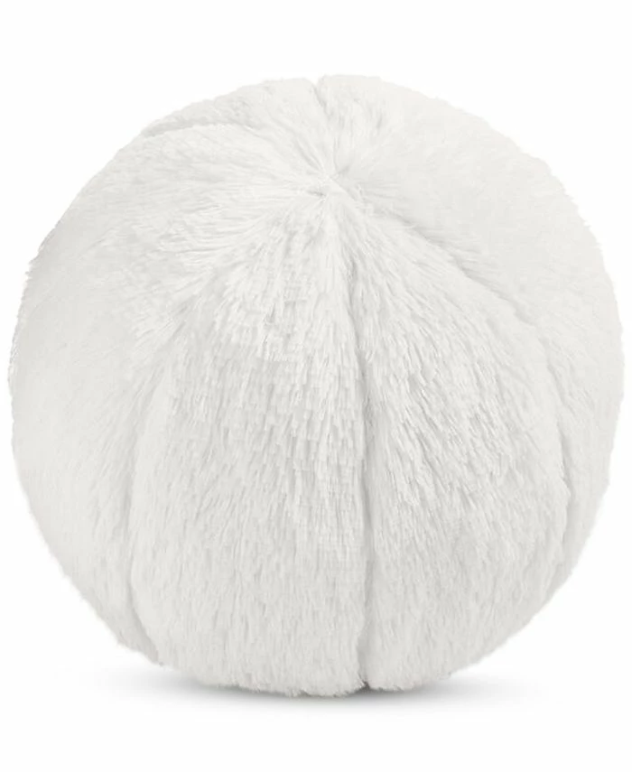 Home Design Pom Pom White 10 Round Decorative Pillow, Created For Macy's