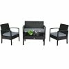 Costway 4PCS Patio Rattan Furniture Set Garden Deck