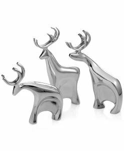 Nambé Blitzen Reindeer Figurines, Set Of 3