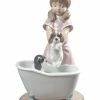 Lladró Bathing My Puppies Figurine