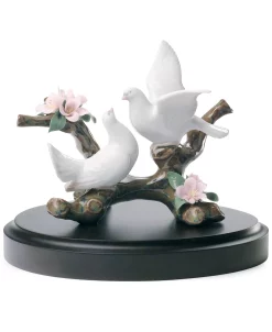 Lladró Collectible Figurine, Doves On Cherry Tree