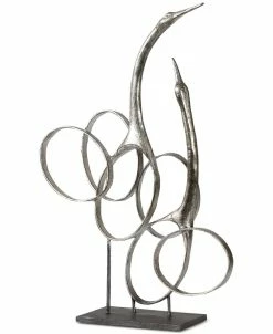 Uttermost Admiration Silver-Finish Bird Sculpture