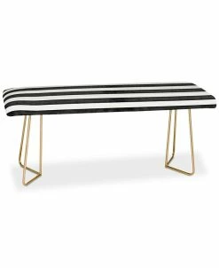Deny Designs Monika Strigel Farmhouse Shabby Stripes Black Bench