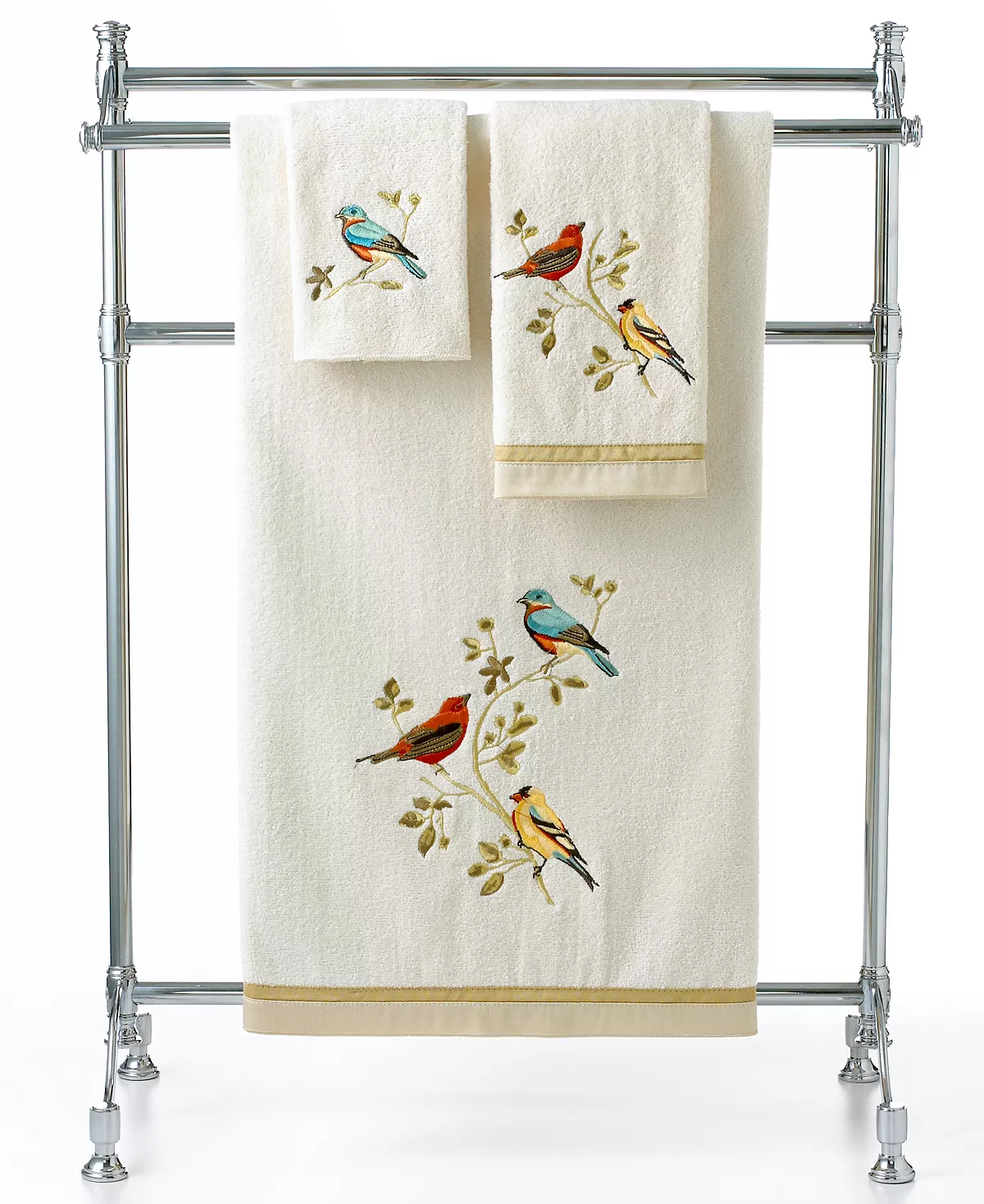 Avanti Bath Towels, Gilded Birds Fingetip Towel